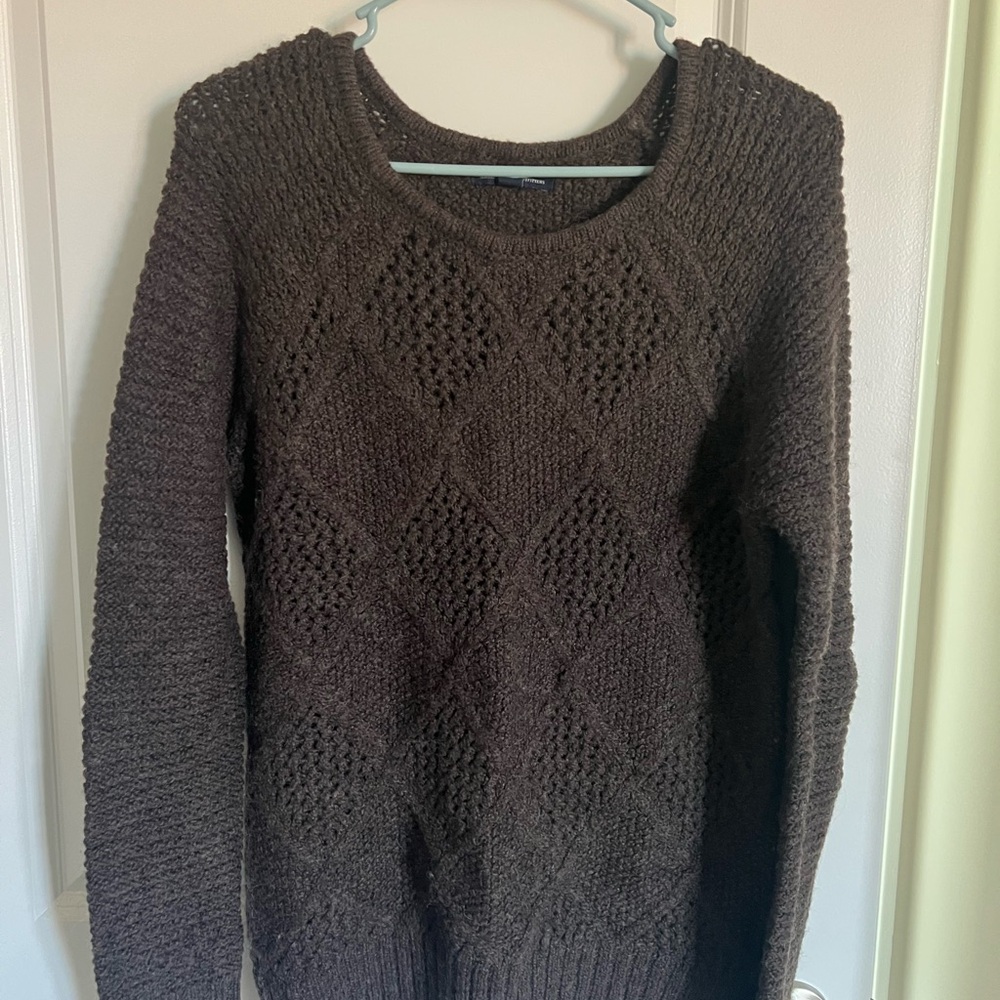 American Eagle Outfitters Dark Brown Knit Sweater